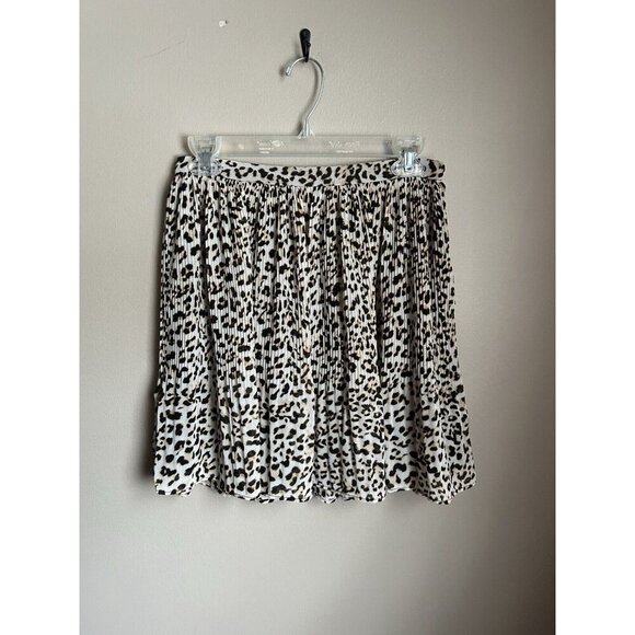 Banana Republic Pleated Cheetah Animal Print Skirt Women’s 4 Flounce Mini Skirt - Picture 2 of 8